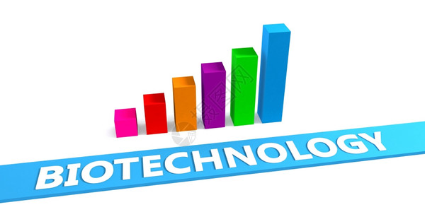具有良好图表显示进展的大型生物技术概念图片