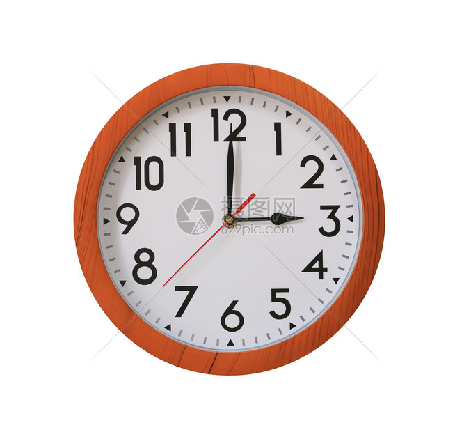 三点钟方向的棕色木头时钟在白色b方向的棕色木头时钟3点方向的棕色