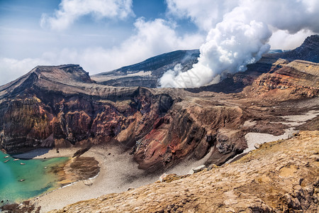 堪察卡的自然景观和卡姆的美堪察卡半岛的风景和美背景图片