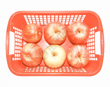 红色苹果子在一篮里背景图片