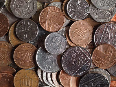 英镑硬币联合王国的英镑硬币货图片