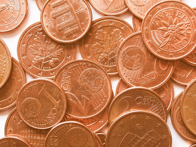 欧元硬币古洲货作为背景古有用图片