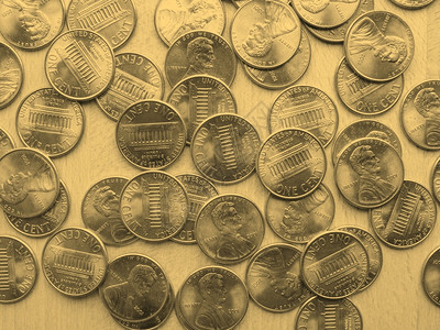 美国1元币古Sepia外观背景图片