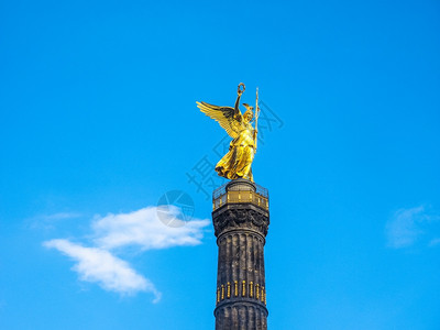 柏林人类发展报告天使雕像德国柏林蒂尔加滕公园的HDR高动态场图片
