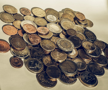 欧元硬币价值背景欧洲联盟的元硬币价值货图片