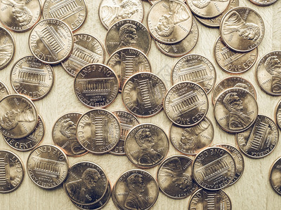美国1元硬币1硬币背景图片