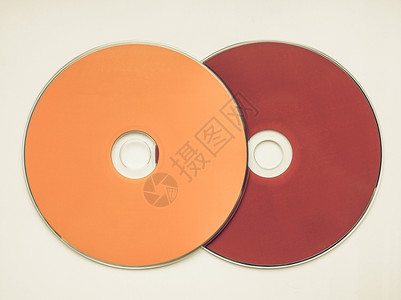 复古风格的CD或DVD复古外观的CD或DVD音乐数据视频录制图片