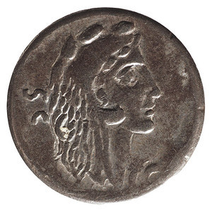 古罗马人硬币在白色上被孤立古罗马人硬币在白色背景上被孤立图片