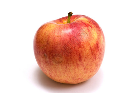 白色背景上一个红苹果背景图片