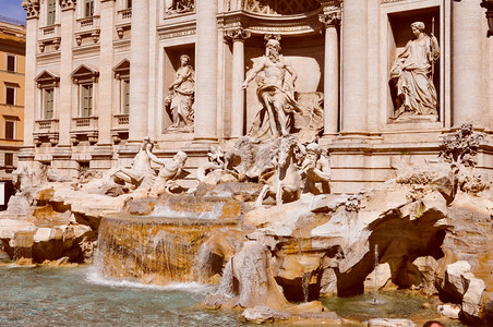 意大利罗马的巴洛克特列维喷泉FontanadiTrevi图片