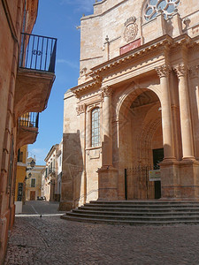 LaCiutadella大教堂西班牙默尔卡市的LaCiutadella大教堂背景图片