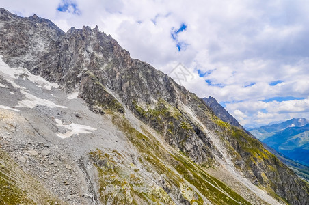 Aosta山谷的MonthBlancHDR高动态山脉HDRMontBlancakaMonteBianco意思是白山阿尔卑斯最高峰图片