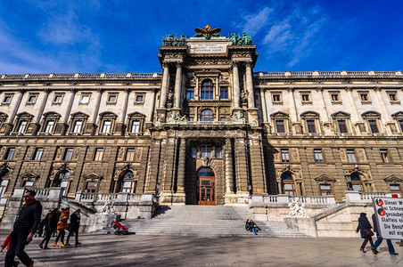 维也纳霍夫堡宫高动态范围HDR诺伊堡在霍夫堡宫前皇宫在维也纳奥地利图片