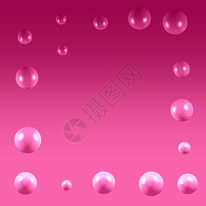 带有抽象气泡的粉红梯度背景图片