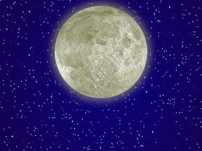 星空中的月亮图片