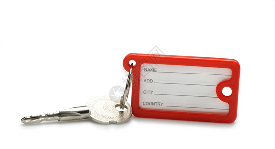 带有颜色小键的密钥在小键中用于记录的白纸标签图片