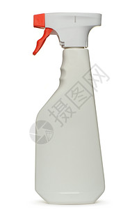 窗口清洁剂瓶孤立于白色背景图片