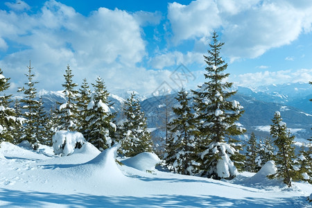 冬季奥地利风雪景观图片