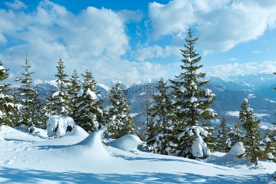 冬季奥地利风雪景观图片