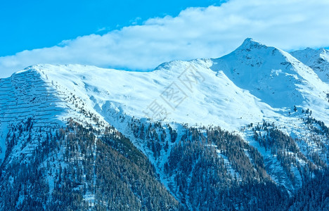 雪山脉奥地利提罗兰山脉的Kappl滑雪区背景