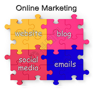 在线营销图解展示网站博客社交媒体和电子邮件图片