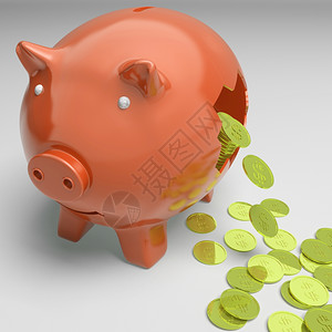 破产的小猪银行展示财富利润和金融图片