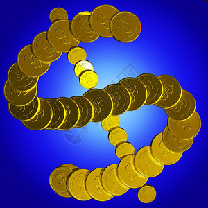 Coins美元符号显示国市场和销售背景图片