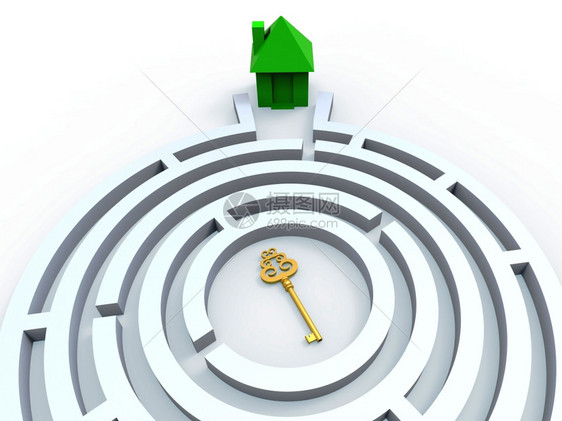密钥在迷宫中显示属或家居搜索的密钥图片