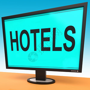 酒店监测器展示汽车旅馆酒店和房间图片
