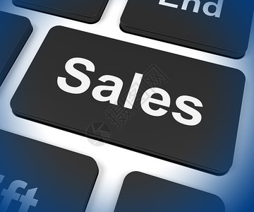 电子邮件计算机或联系人销售键显示促销和交易图片
