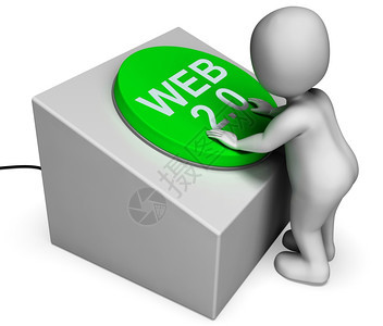 Web20按钮含义网站或模型和平台背景图片