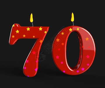 70个蜡烛代表特别周年纪念或生日派对图片