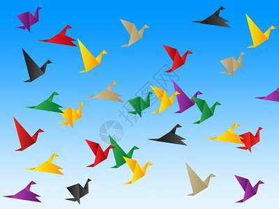 空中飞行代表鸟群背景图片