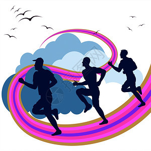 慢跑运动表明健身和赛跑图片