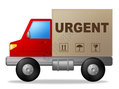 紧急卡车代表快速货运和最后期限图片