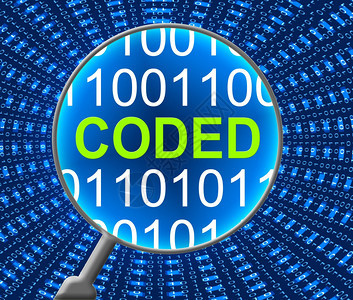 编码化数据显示计算机和加密图片