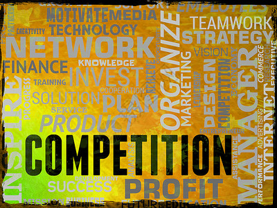 竞争对手与挑战者代表竞争对手的单词图片
