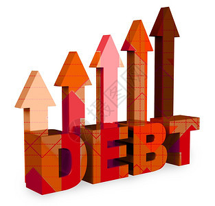 债务箭头显示金融义务和指3背景图片