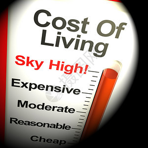 生活费用天高监测显示增加的费用生活天高监测温度计3d图片