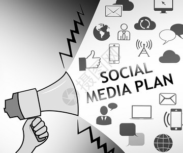 社会媒体计划代表网络目标的图示3d图片