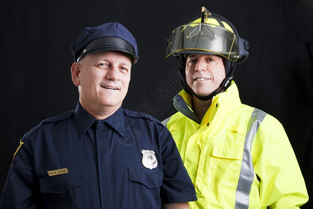 公务员消防警官微笑快乐黑人背景背景图片