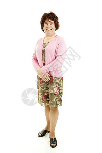 一个中年男装扮成女人的幽默照片孤立在白色上图片
