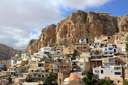 Maalula村和大马士革附近的岩石高清图片