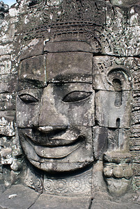 柬埔寨吴哥Bayon寺高棉人的脸图片