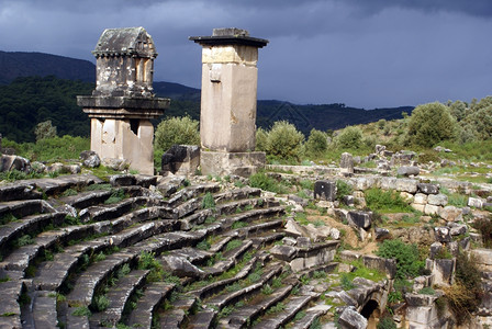 土耳其西部Xanthos的罗马剧院和古迹图片