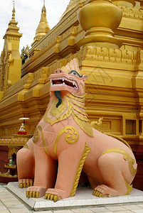 缅甸曼德勒萨甘山金塔粉狮图片