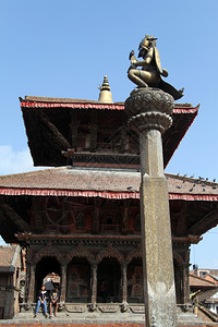 尼泊尔Patan的雕塑和寺庙图片