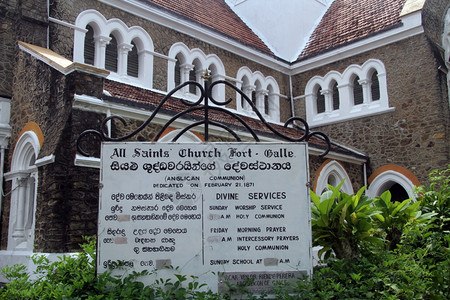 斯里兰卡Gale的旧教堂背景图片