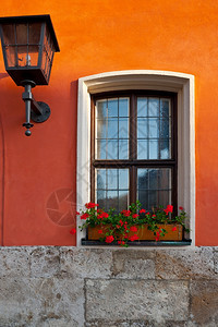 典型的巴伐利亚窗口装饰图片