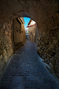 法国中世纪城的狭小街图片